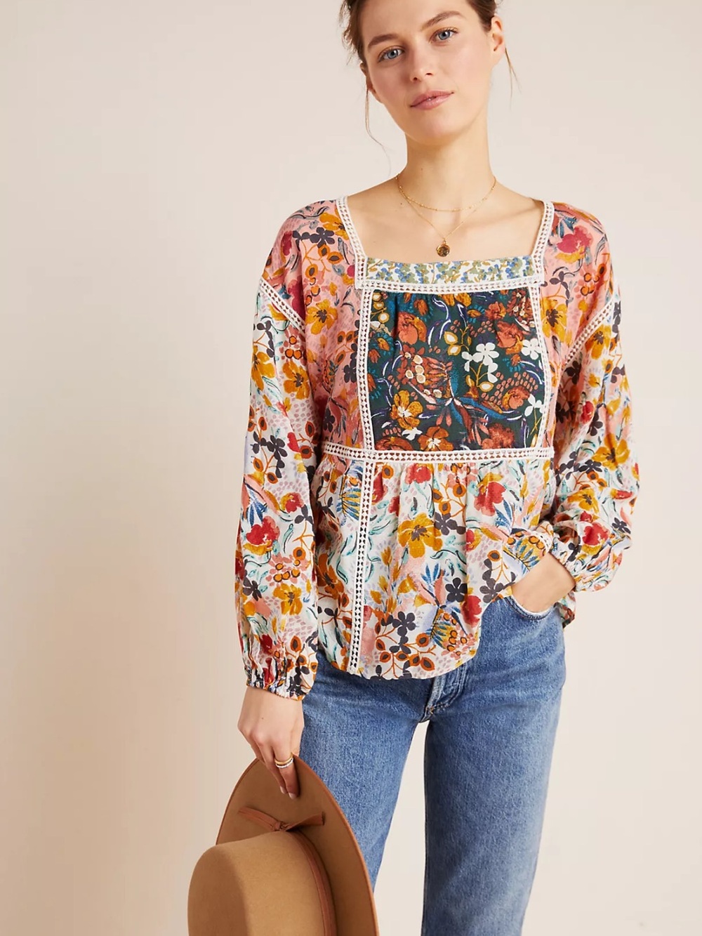 NWOT Maeve Nikki Peasant Blouse SIZE XS